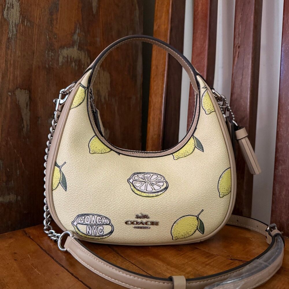 NWOT Coach Carmen Mini Crossbody Bag – Lemon Print (CAL00)